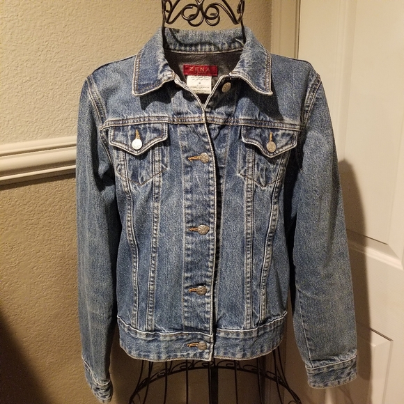 Zena Jean Jacket Size Medium CUTE !! - Picture 2 of 6